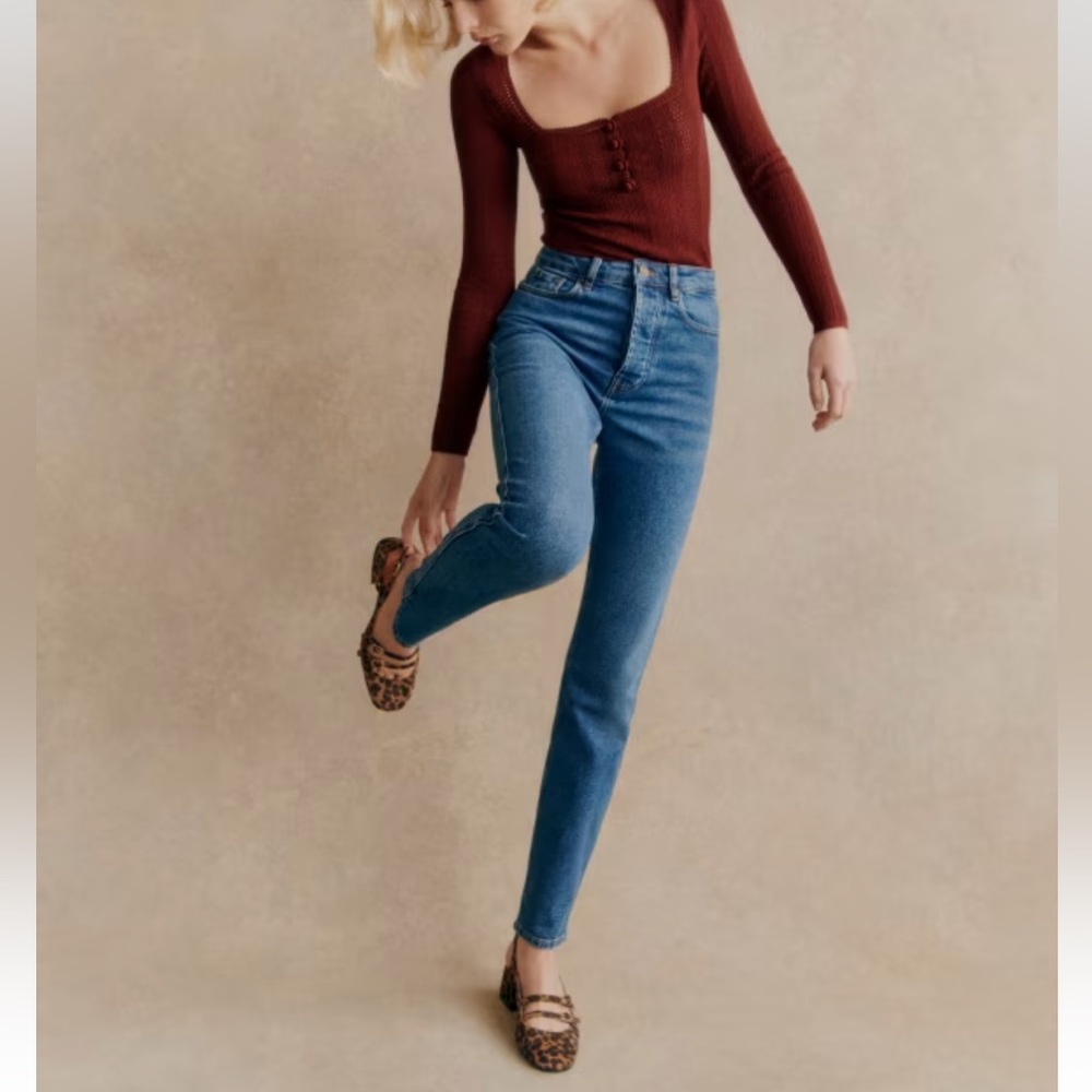 Sezane Blue Straight Leg Jeans